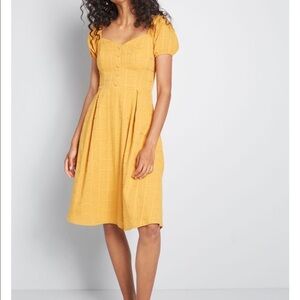 More the Merrier cotton dress in yellow ModCloth